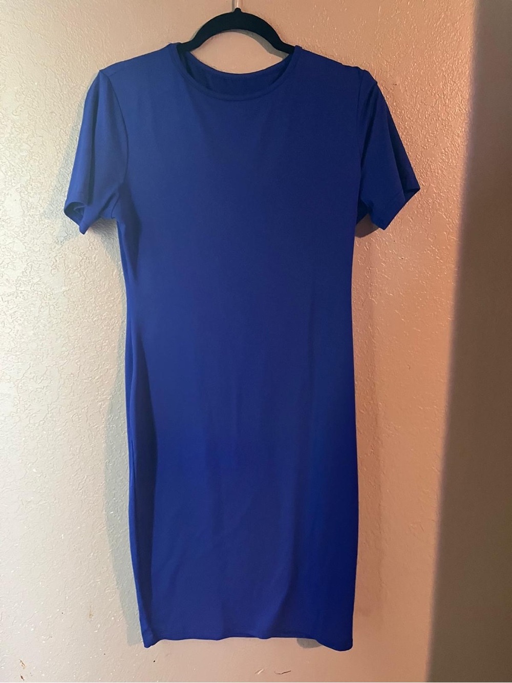 Classic Crewneck Short-Sleeve Dress in Royal Blue